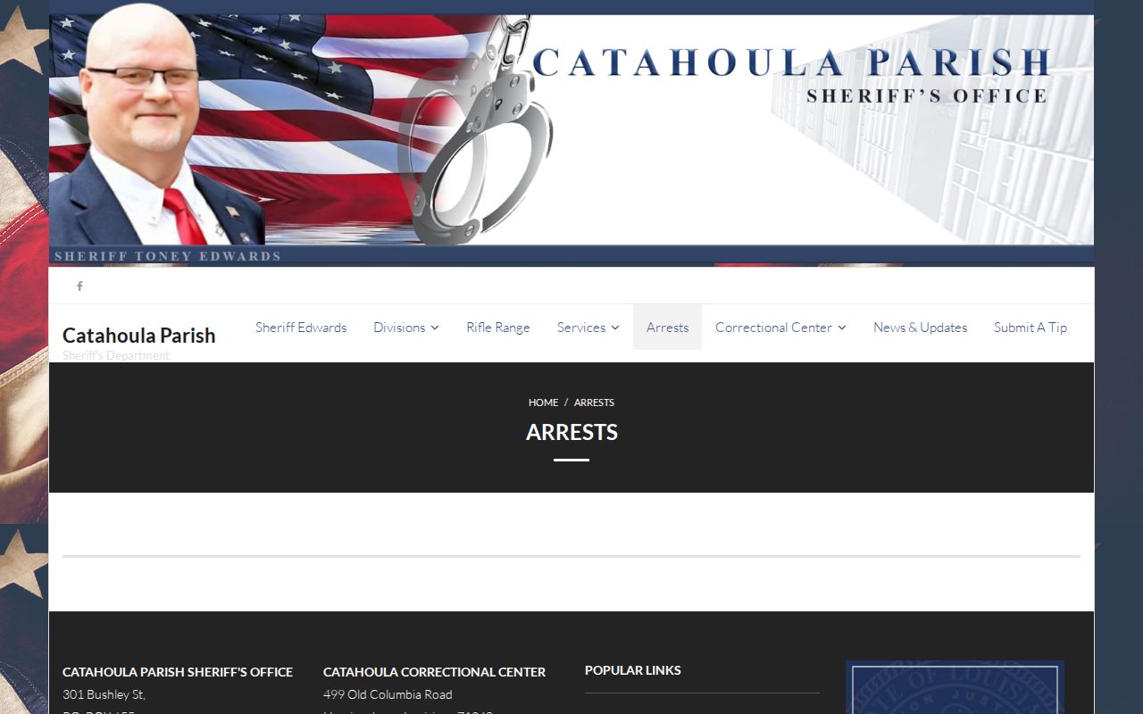 Catahoula Parish arrest history Sheriff arrests page