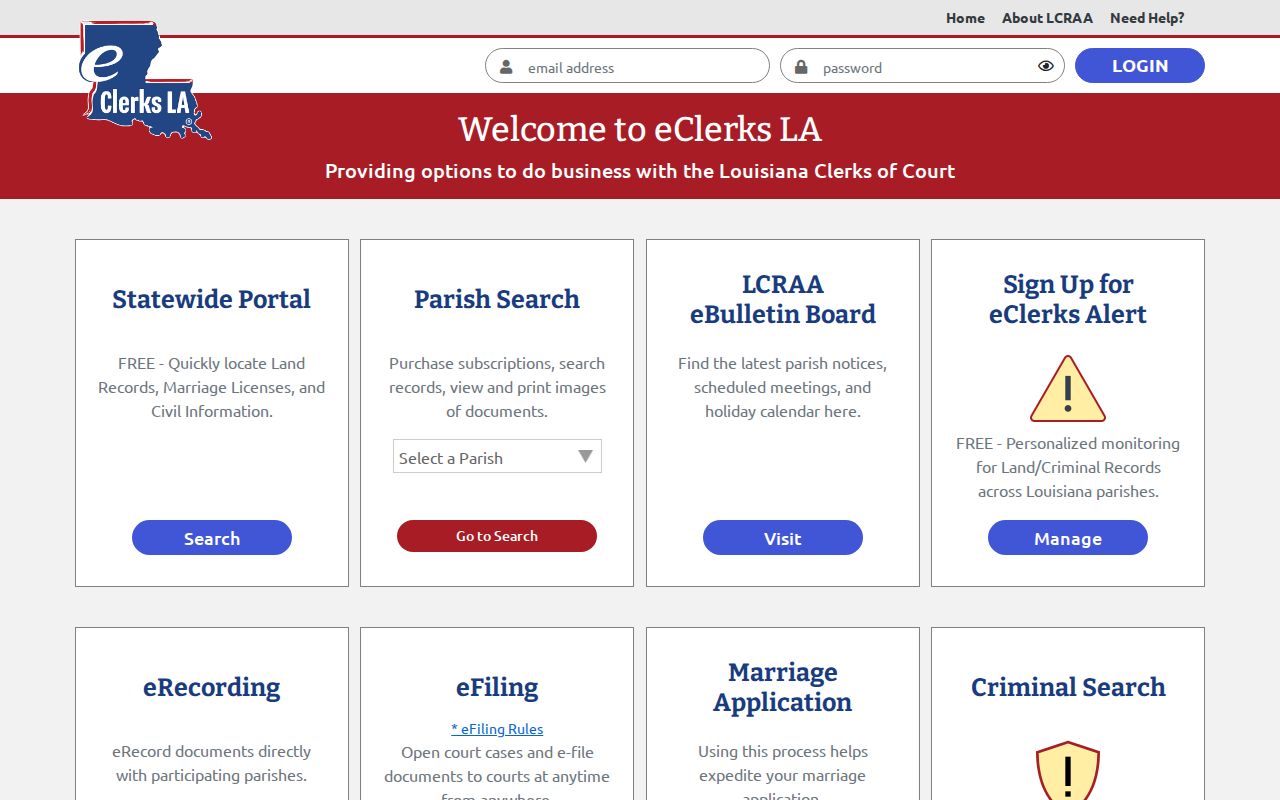 Catahoula Parish criminal court cases eClerks LA platform