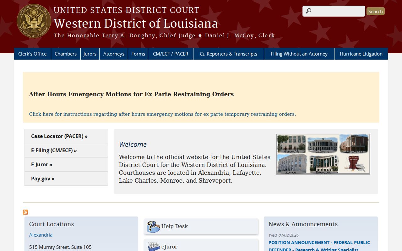 Catahoula Parish criminal court cases Western District of Louisiana