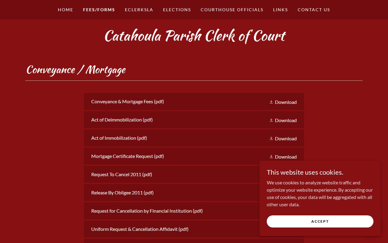 Catahoula Parish criminal court cases clerk forms