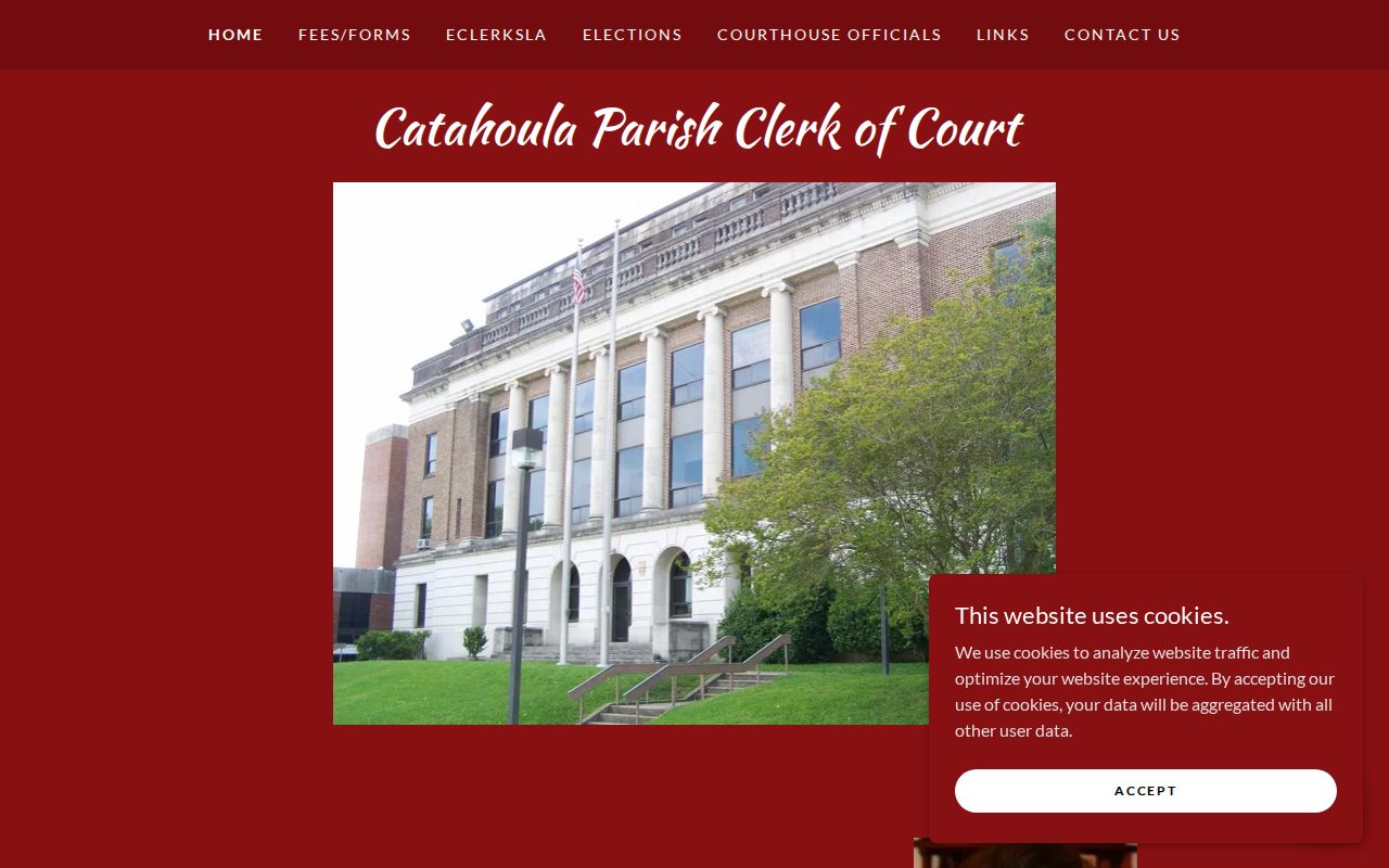 Catahoula Parish criminal history Clerk of Court website